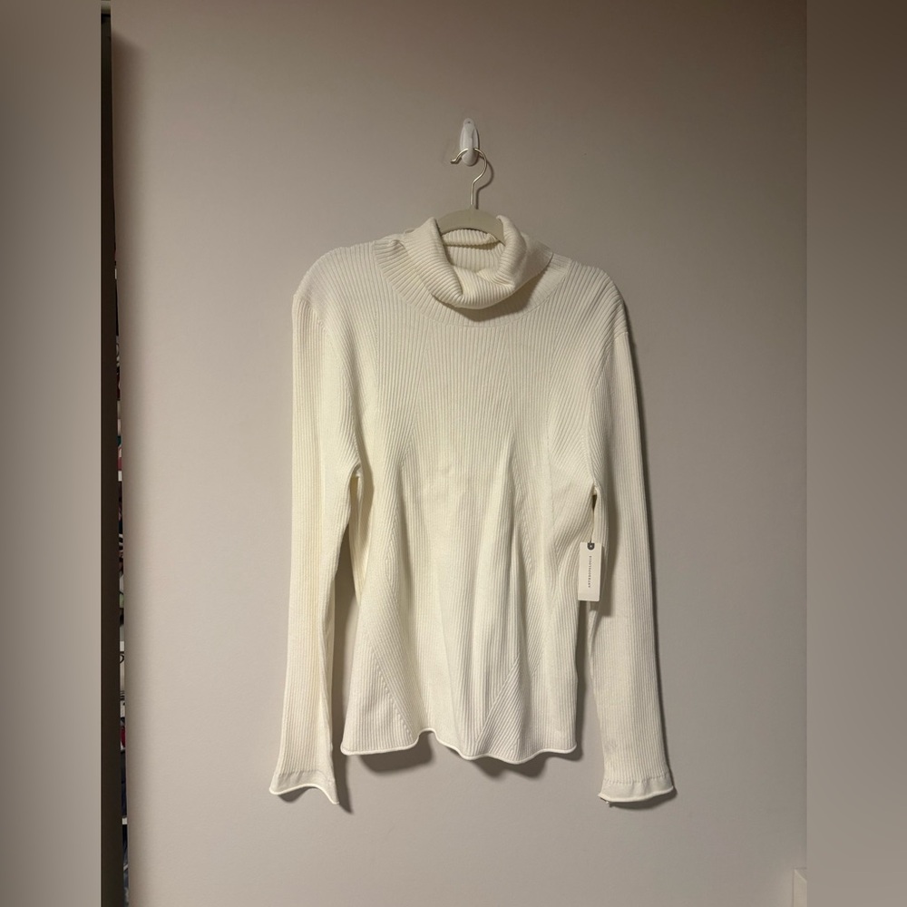 NWT Maeve by Anthropologie Ivory Ribbed Knit Sweater XL